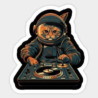 Cat DJ Tracks Sticker